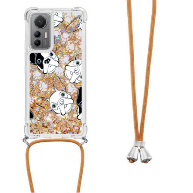 Cover Xiaomi 12 Lite Cani Con Coulisse Di Paillettes