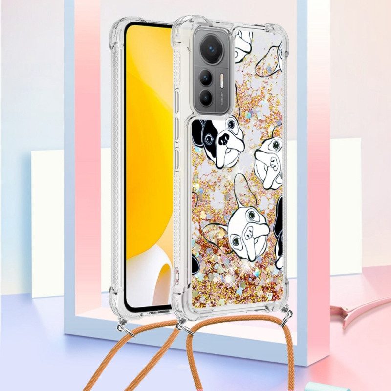 Cover Xiaomi 12 Lite Cani Con Coulisse Di Paillettes