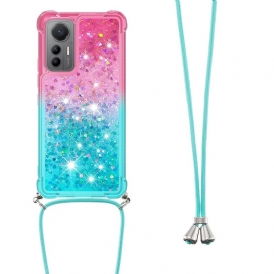 Cover Xiaomi 12 Lite Cordoncino In Silicone Glitterato