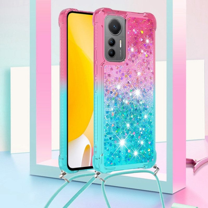 Cover Xiaomi 12 Lite Cordoncino In Silicone Glitterato