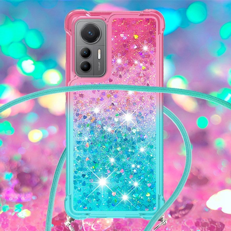 Cover Xiaomi 12 Lite Cordoncino In Silicone Glitterato