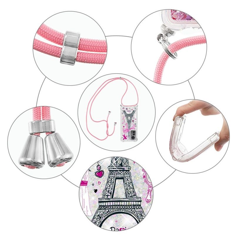 Cover Xiaomi 12 Lite Coulisse Glitterata Torre Eiffel