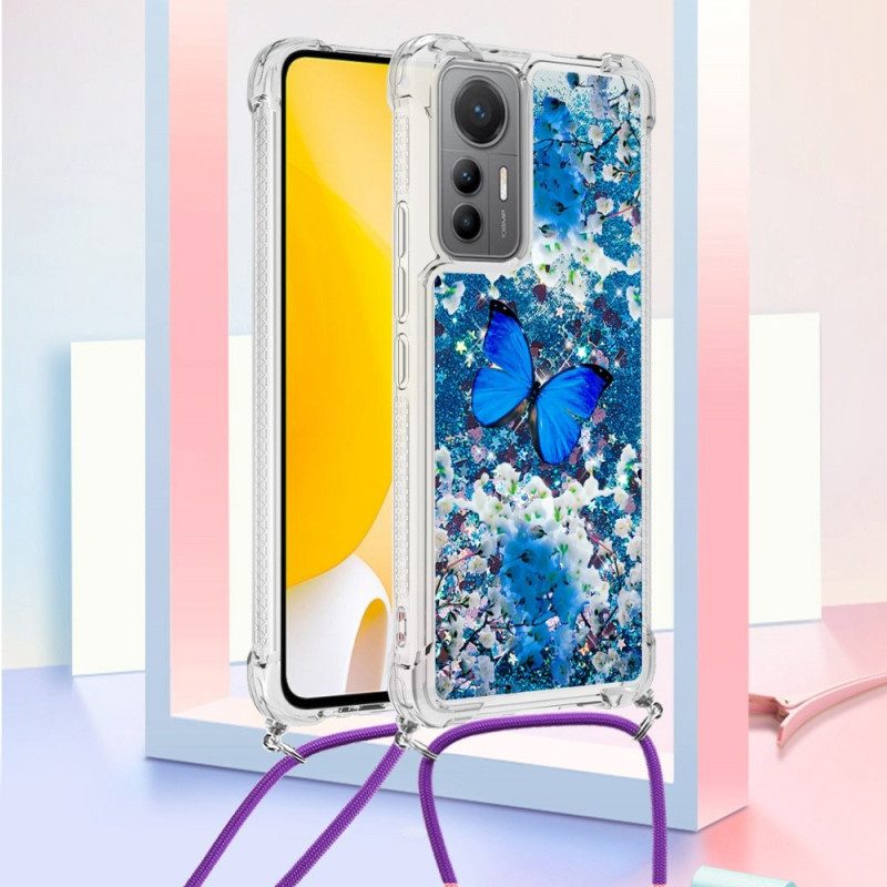 Cover Xiaomi 12 Lite Farfalle Di Paillettes Con Coulisse