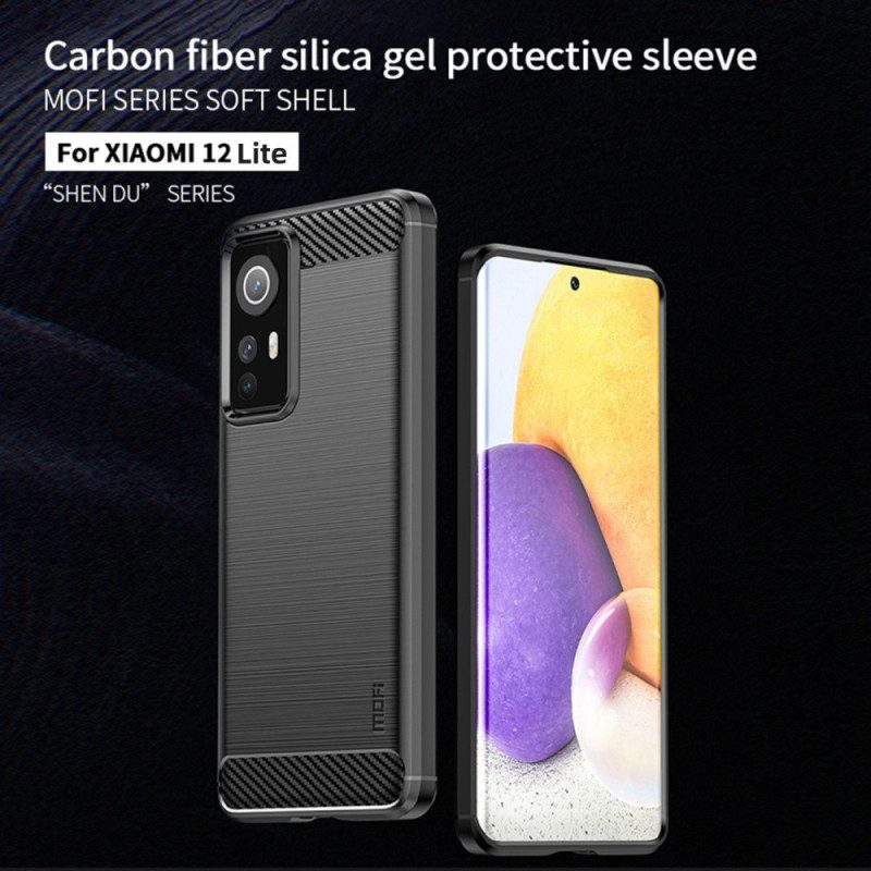 Cover Xiaomi 12 Lite Fibra Di Carbonio Spazzolata Mofi