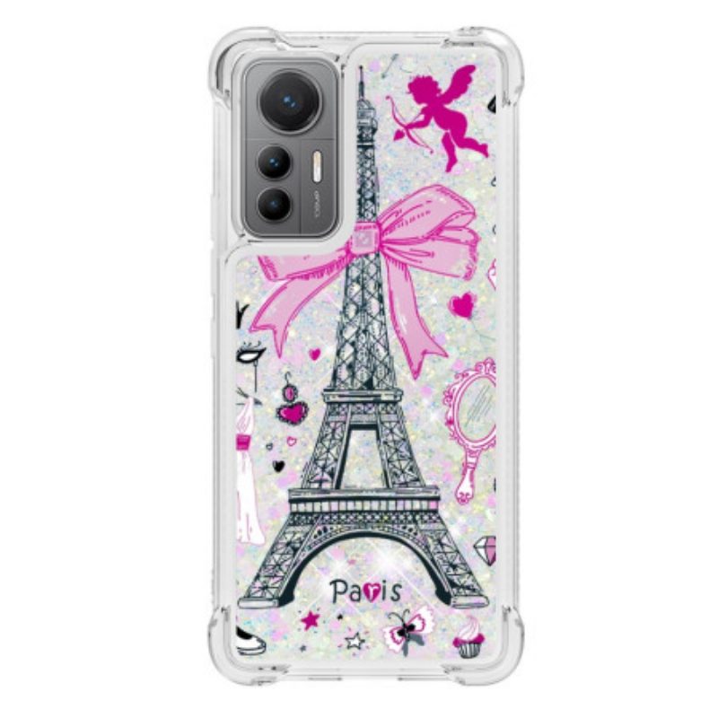 Cover Xiaomi 12 Lite Paillettes Torre Eiffel