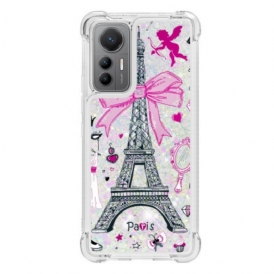 Cover Xiaomi 12 Lite Paillettes Torre Eiffel
