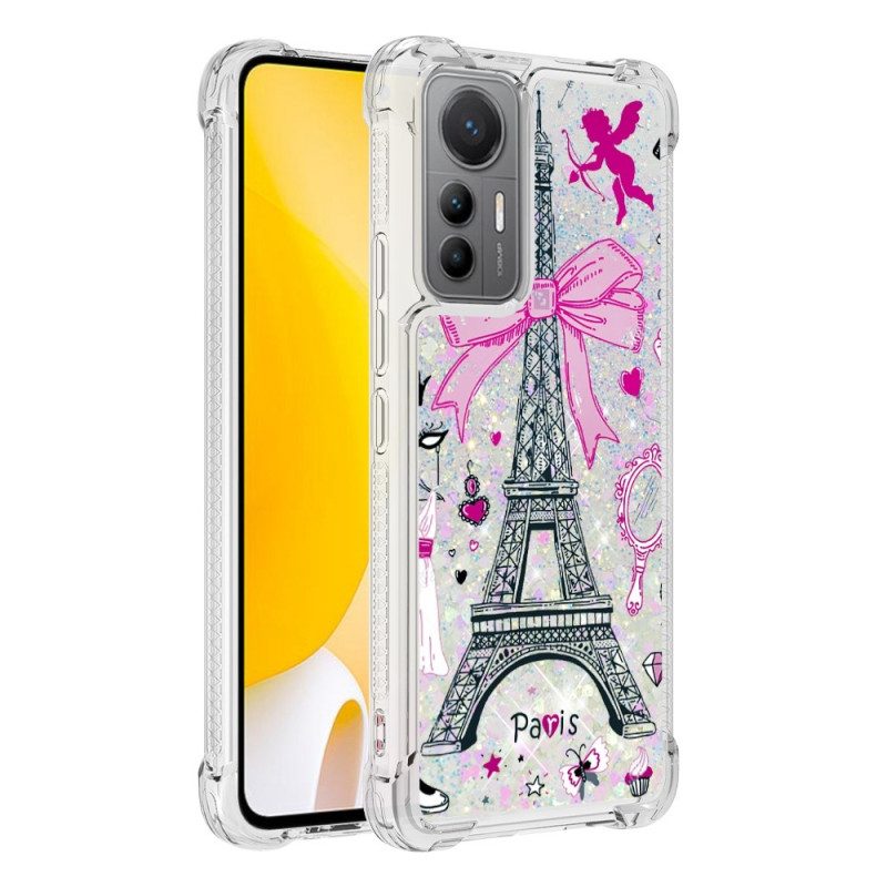 Cover Xiaomi 12 Lite Paillettes Torre Eiffel