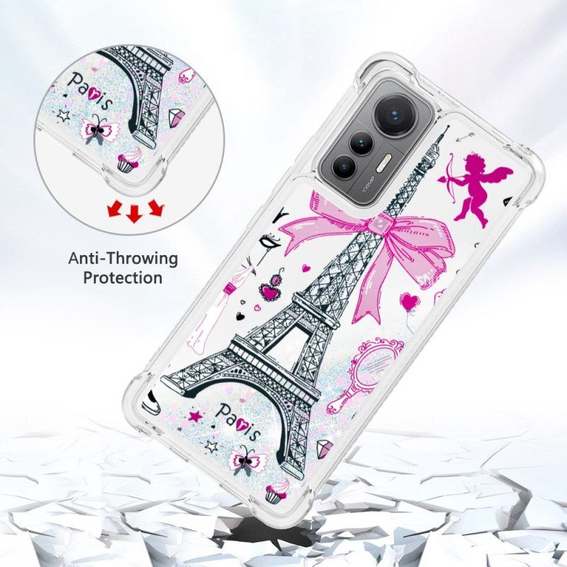 Cover Xiaomi 12 Lite Paillettes Torre Eiffel