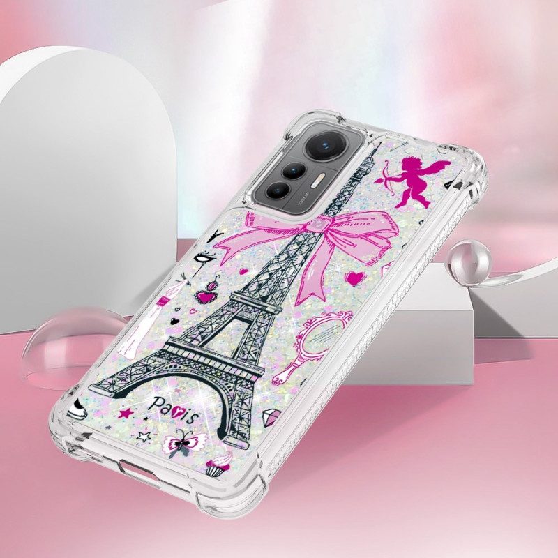 Cover Xiaomi 12 Lite Paillettes Torre Eiffel