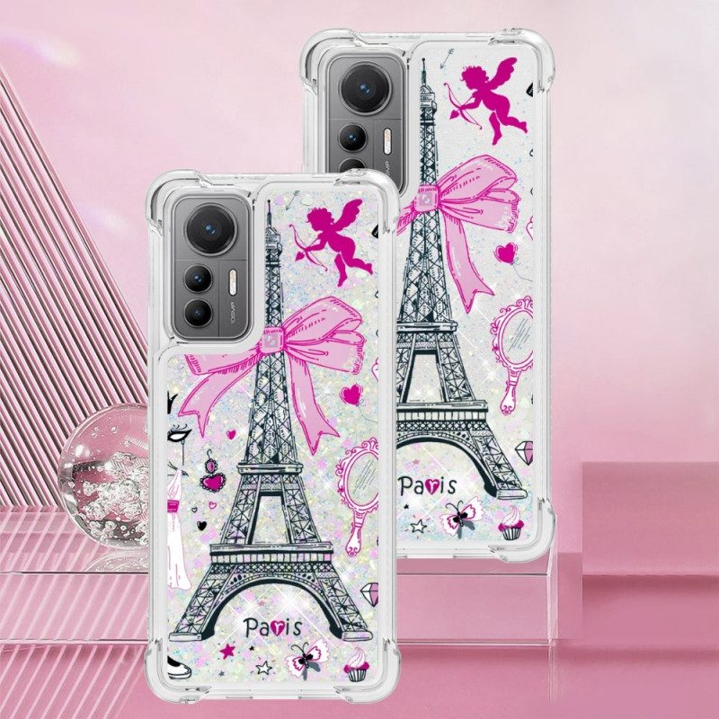 Cover Xiaomi 12 Lite Paillettes Torre Eiffel