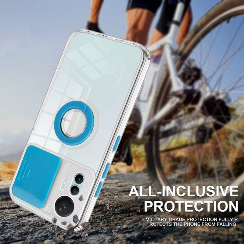 Cover Xiaomi 12 Lite Trasparente Con Anello-supporto