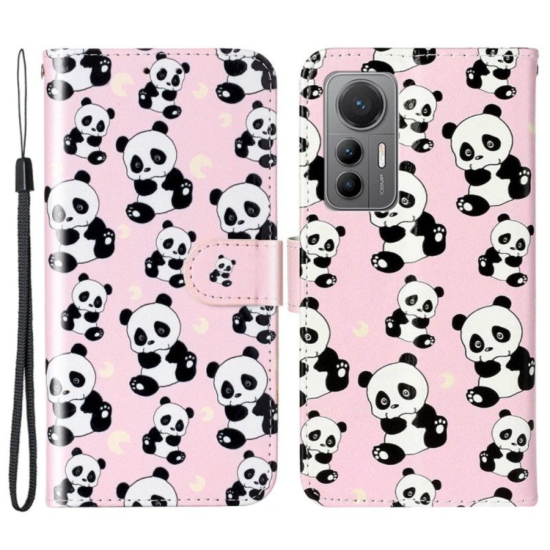 Custodia A Portafoglio Xiaomi 12 Lite Panda Strappy