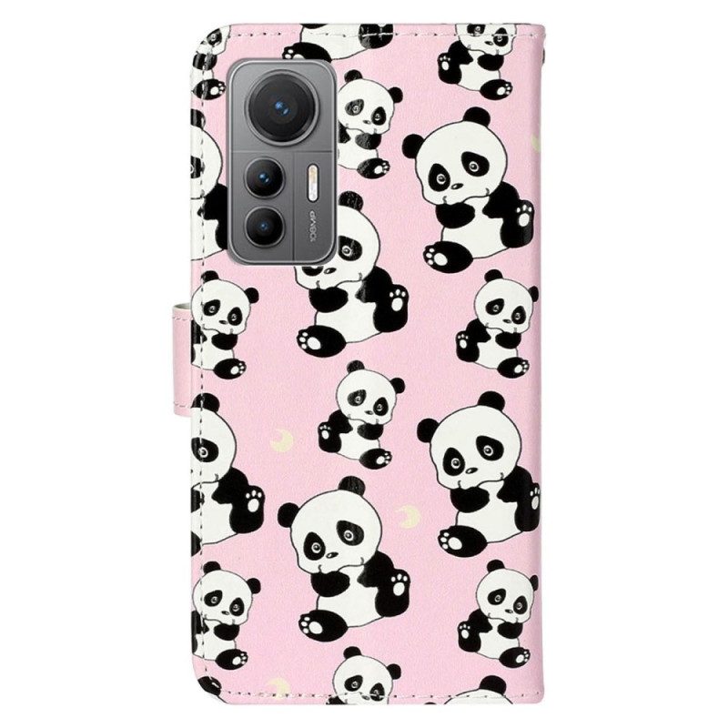 Custodia A Portafoglio Xiaomi 12 Lite Panda Strappy