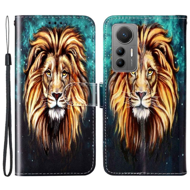 Custodia in pelle Xiaomi 12 Lite Cordino Leone