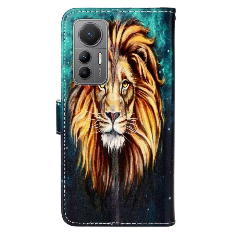 Custodia in pelle Xiaomi 12 Lite Cordino Leone