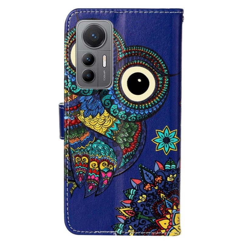 Custodia in pelle Xiaomi 12 Lite Gufo Perizoma