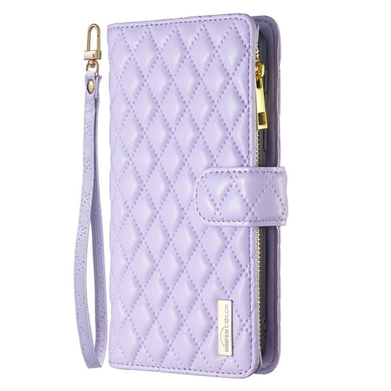 Custodia in pelle Xiaomi 12 Lite Strappy Trapuntato In Stile Colore Binfen