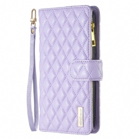 Custodia in pelle Xiaomi 12 Lite Strappy Trapuntato In Stile Colore Binfen