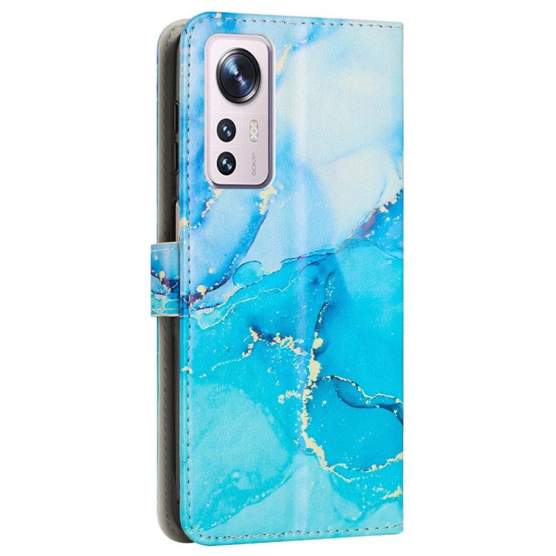 Custodia in pelle Xiaomi 12 Lite Striscia Di Marmo