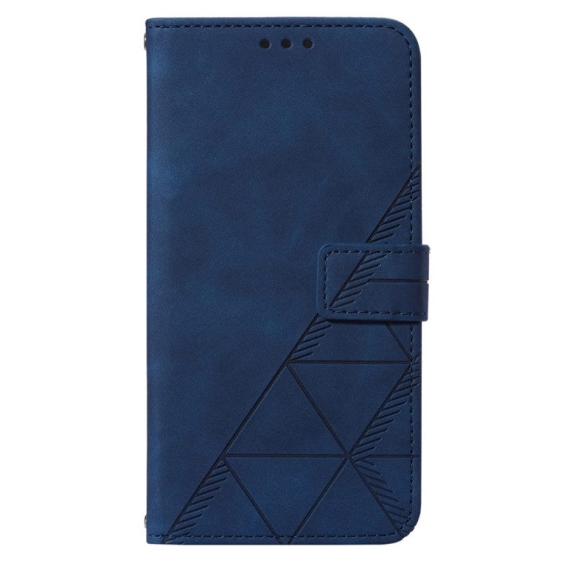 Custodia in pelle Xiaomi 12 Lite Triangoli Con Cordino