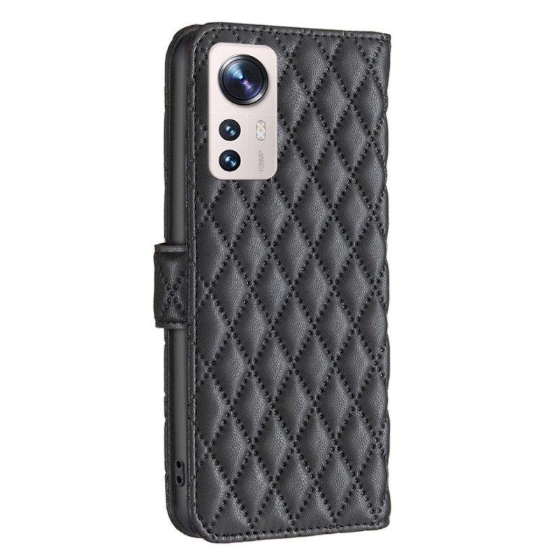 Folio Cover Xiaomi 12 Lite Stile Trapuntato Binfen Color