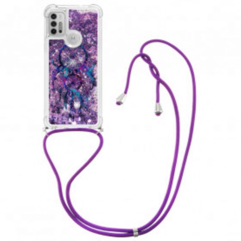 Cover Moto G30 / G10 Acchiappasogni Con Coulisse Con Paillettes