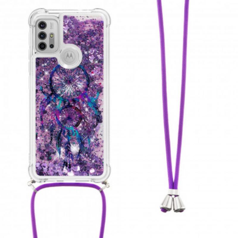 Cover Moto G30 / G10 Acchiappasogni Con Coulisse Con Paillettes