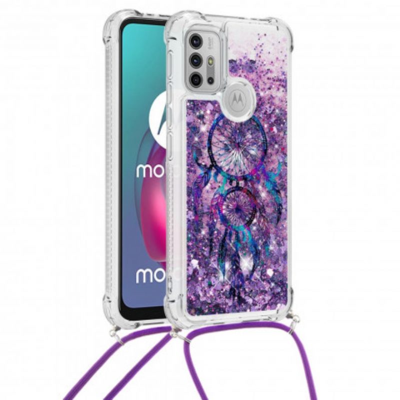 Cover Moto G30 / G10 Acchiappasogni Con Coulisse Con Paillettes