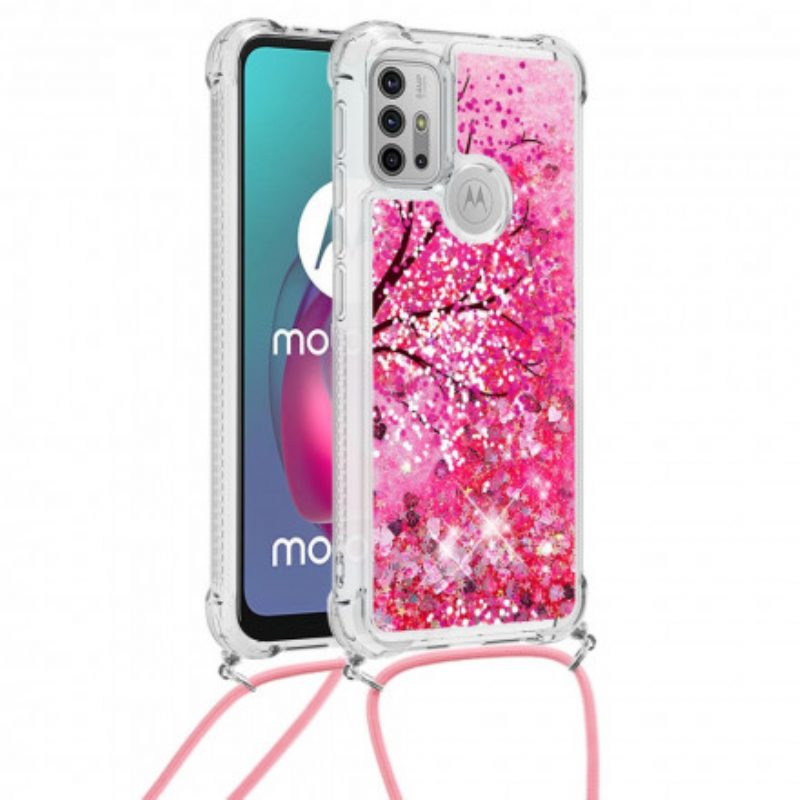 Cover Moto G30 / G10 Albero Con Coulisse Di Paillettes