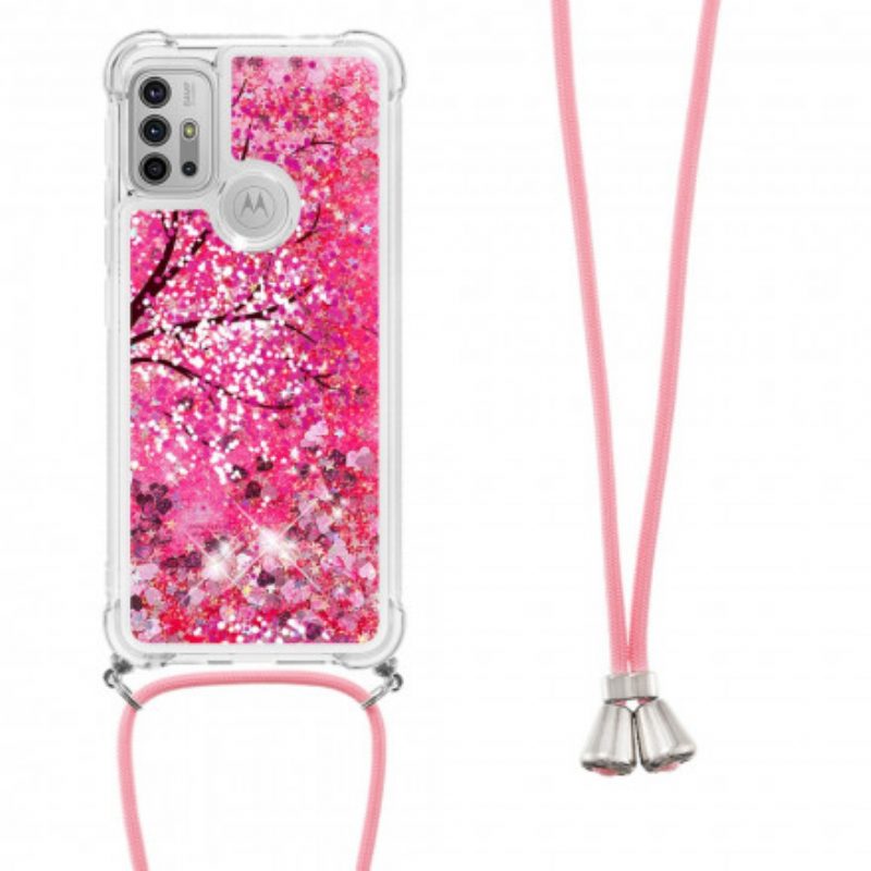 Cover Moto G30 / G10 Albero Con Coulisse Di Paillettes