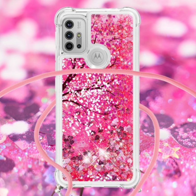 Cover Moto G30 / G10 Albero Con Coulisse Di Paillettes