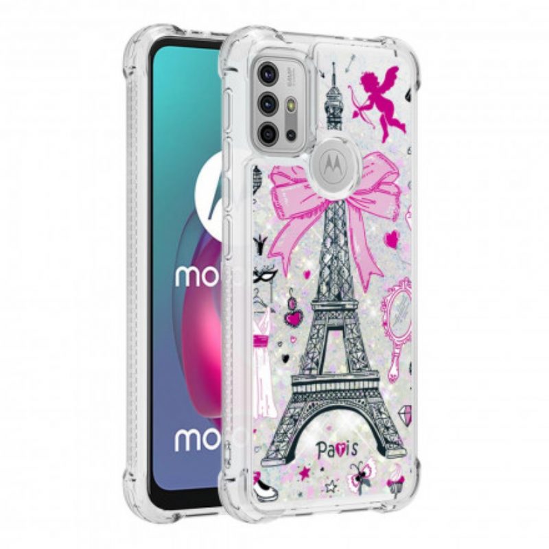 Cover Moto G30 / G10 Le Paillettes Della Torre Eiffel