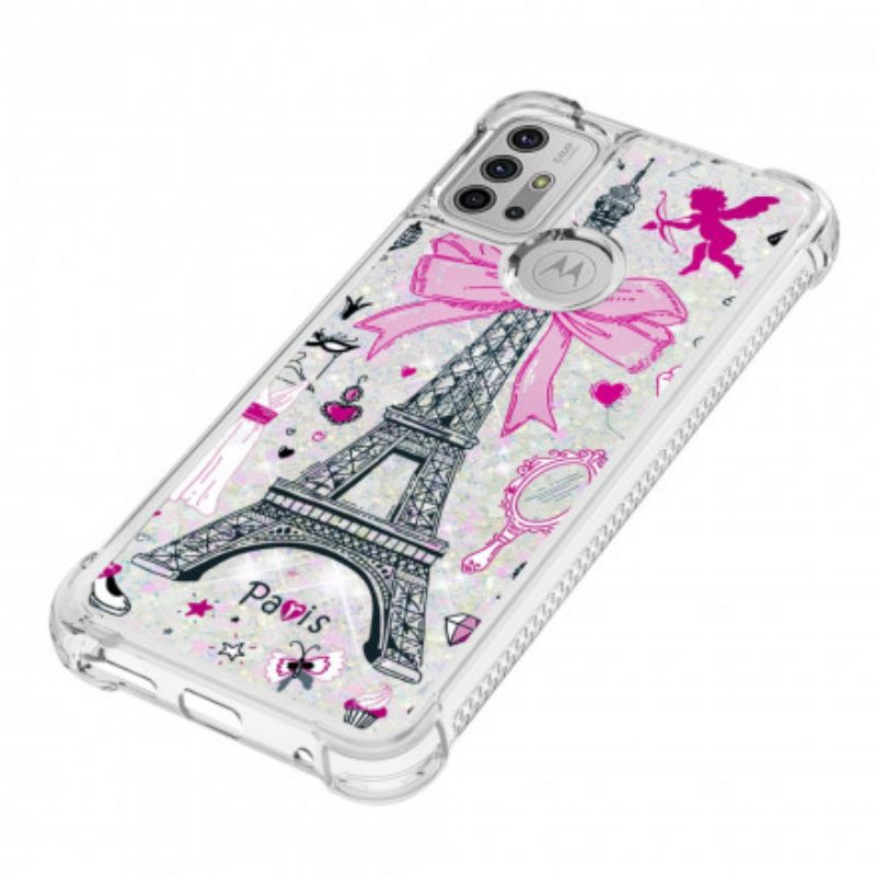 Cover Moto G30 / G10 Le Paillettes Della Torre Eiffel