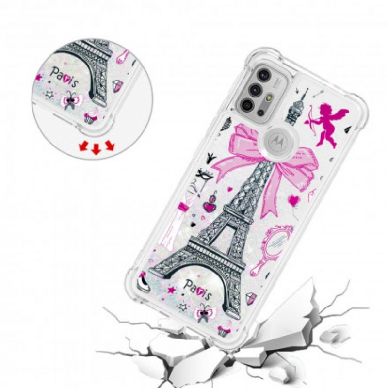 Cover Moto G30 / G10 Le Paillettes Della Torre Eiffel