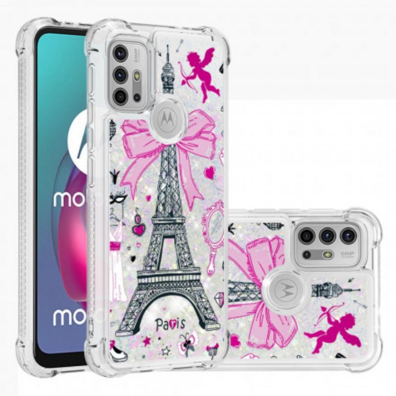 Cover Moto G30 / G10 Le Paillettes Della Torre Eiffel