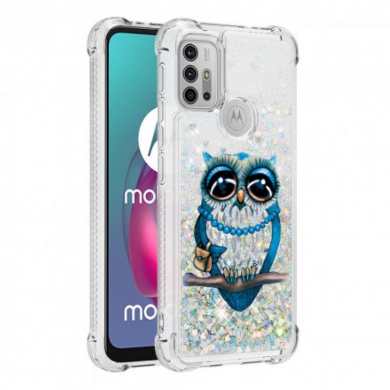 Cover Moto G30 / G10 Miss Owl Paillettes