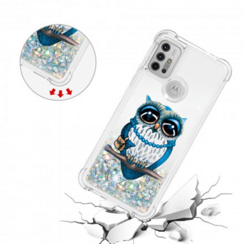 Cover Moto G30 / G10 Miss Owl Paillettes