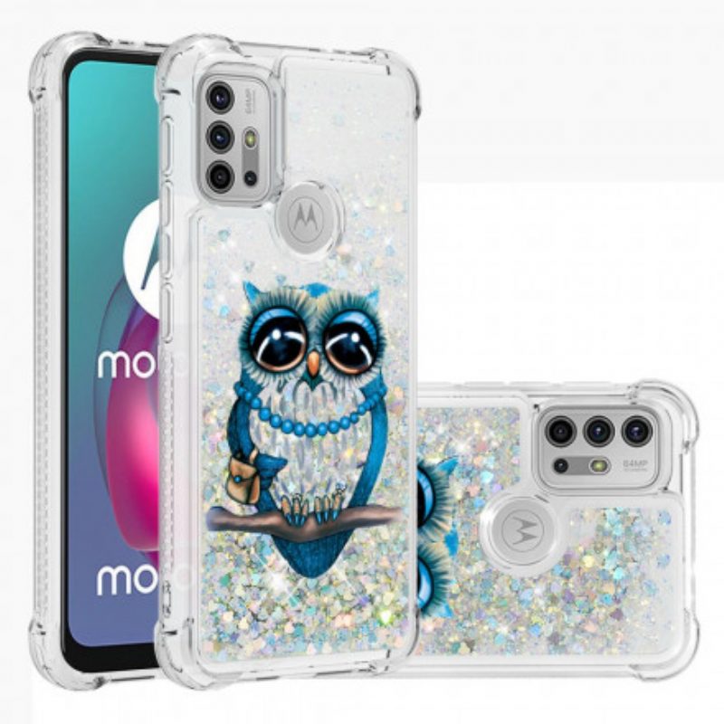 Cover Moto G30 / G10 Miss Owl Paillettes