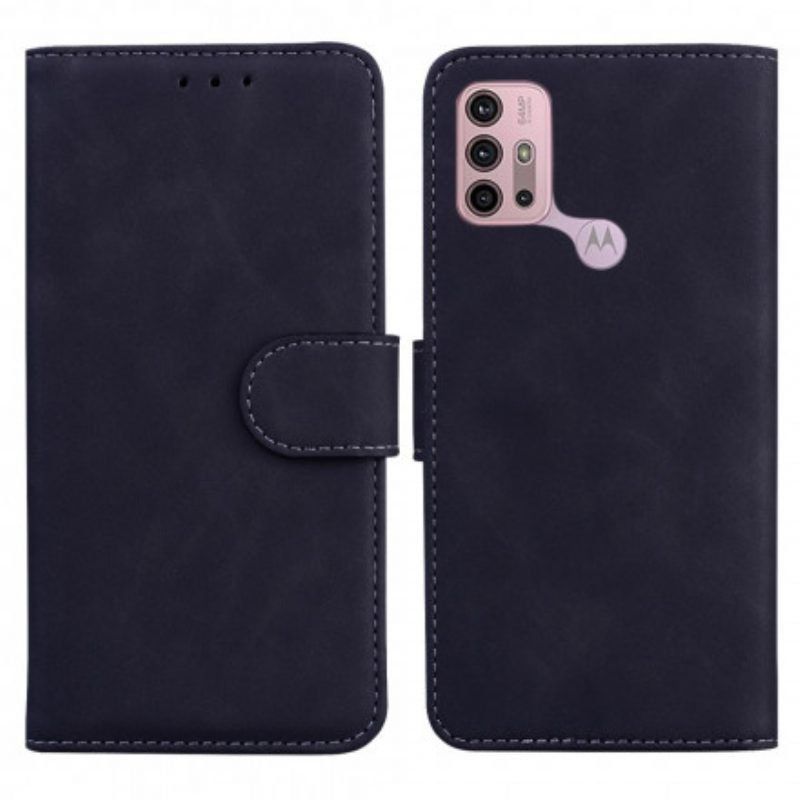 Custodia A Portafoglio Moto G30 / G10 Stile Vintage In Pelle Couture