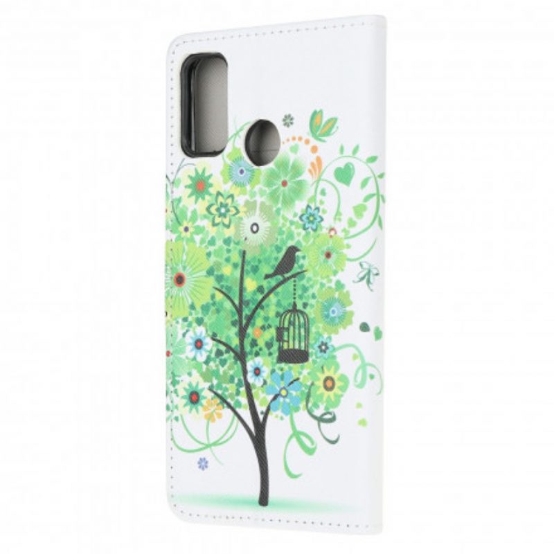 Custodia in pelle Moto G30 / G10 Albero In Fiore