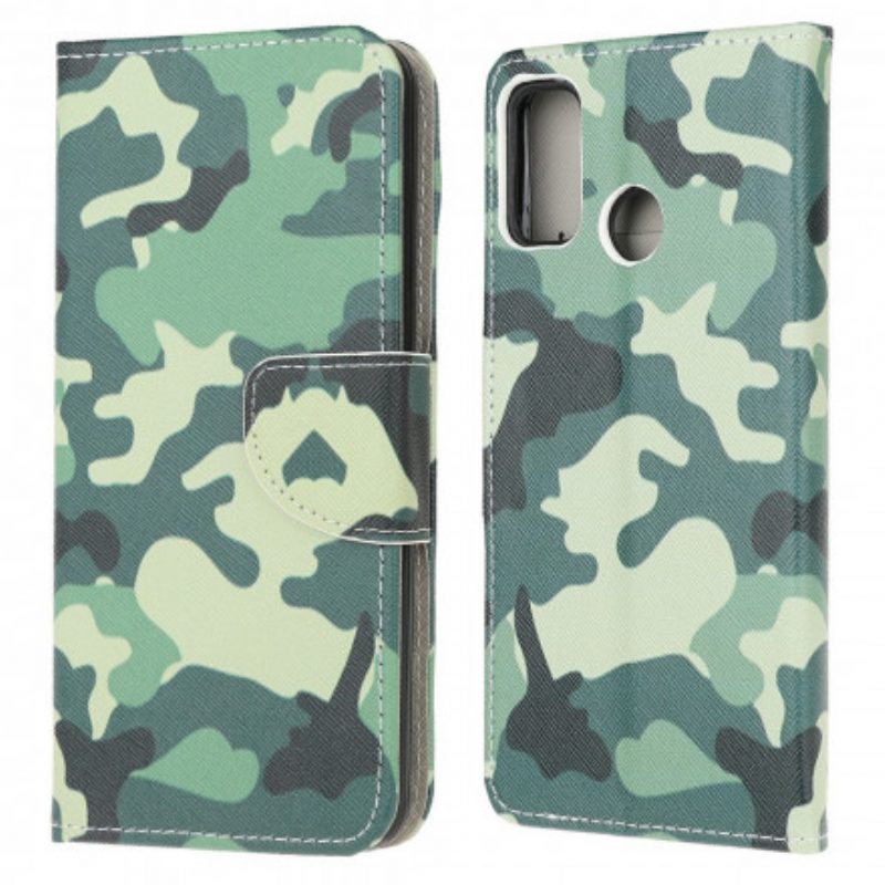 Custodia in pelle Moto G30 / G10 Camuffamento Militare