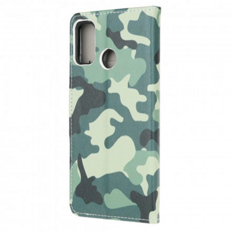 Custodia in pelle Moto G30 / G10 Camuffamento Militare