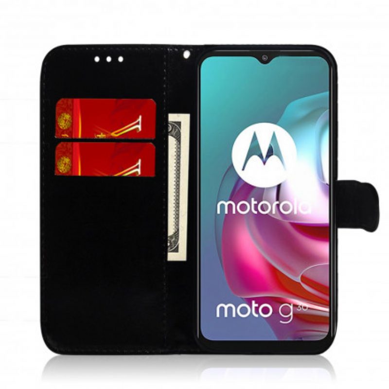 Custodia in pelle Moto G30 / G10 Copri Specchietto In Ecopelle