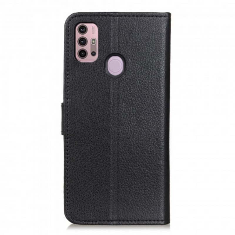 Custodia in pelle Moto G30 / G10 Ecopelle Tradizionale Litchi