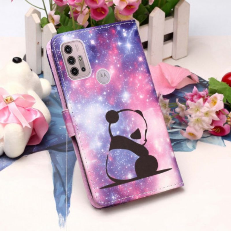 Custodia in pelle Moto G30 / G10 Galassia Panda