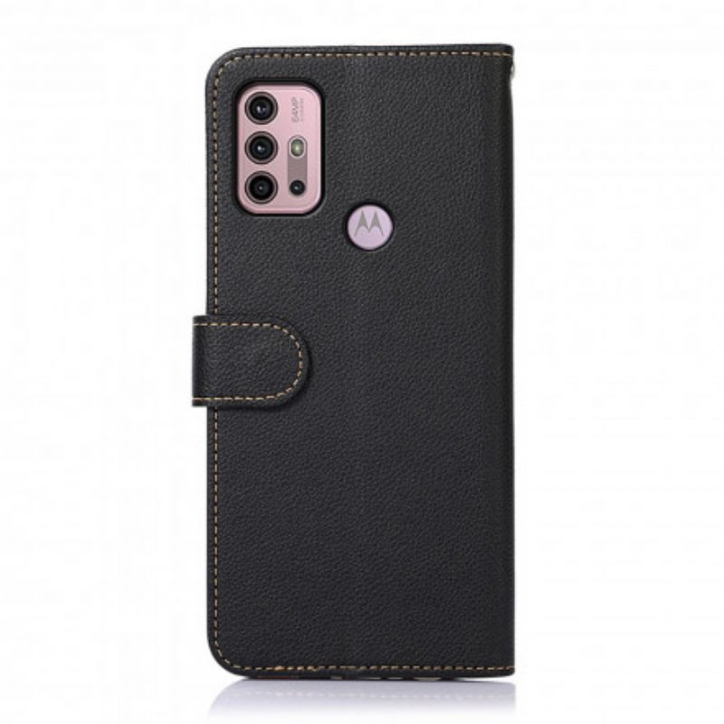 Custodia in pelle Moto G30 / G10 Lychee Style Rfid Khazneh