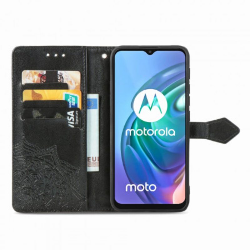 Custodia in pelle Moto G30 / G10 Mandala Medioevo