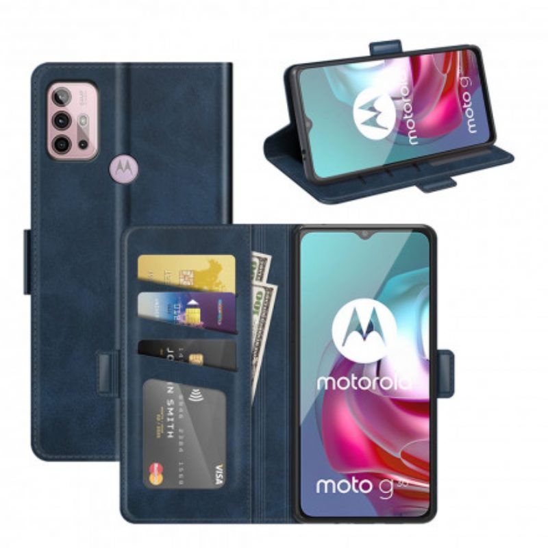 Folio Cover Moto G30 / G10 Custodia in pelle Doppio Lembo