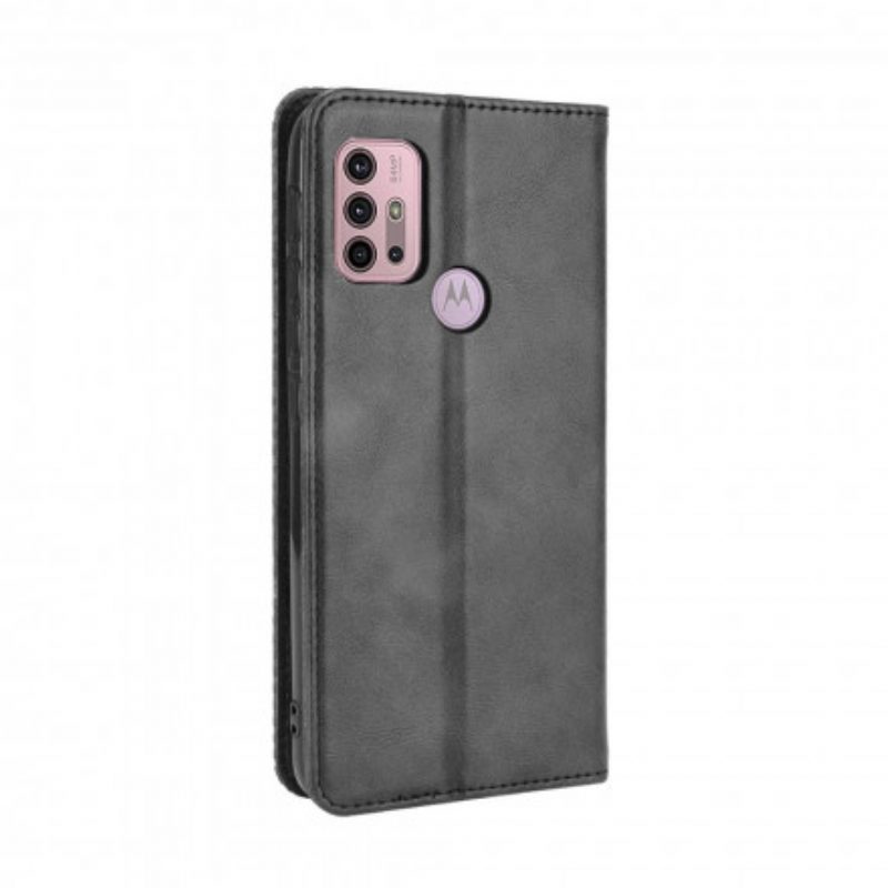 Folio Cover Moto G30 / G10 Custodia in pelle Effetto Pelle Vintage Stilizzato