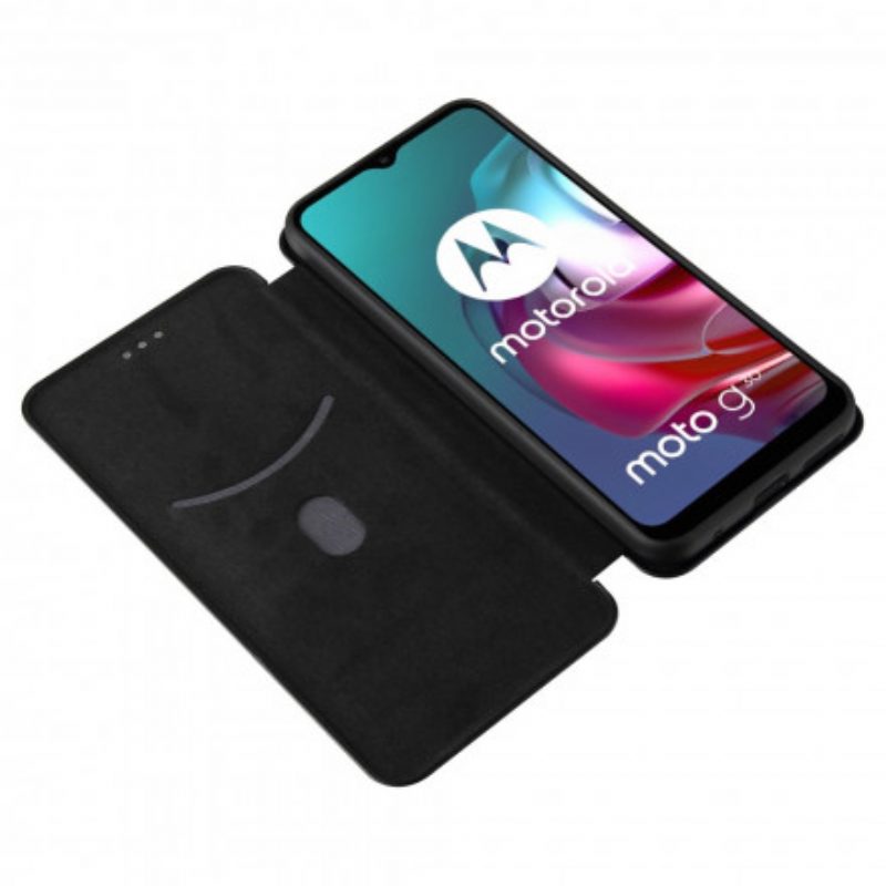 Folio Cover Moto G30 / G10 Custodia in pelle Silicone Colorato Al Carbonio